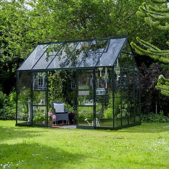  ICON PLANTHOUSE 8 (9,7 m2; 2,55 x 3,79 m) grūdintas stiklas + pamatas